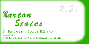 marton stoics business card